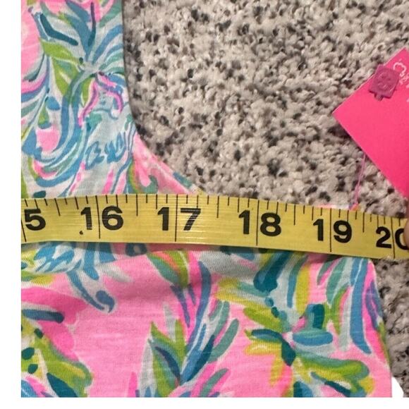 NWT Lilly Pulitzer Dev Knit Tank Top Unicorn of the Sea Palm Beach Slub, Medium - Picture 6 of 8